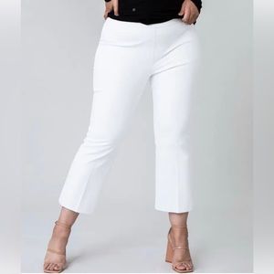 Spanx On-The-Go White Ankle Cropped Kick Flare Pants Style 20373Q Size LP New